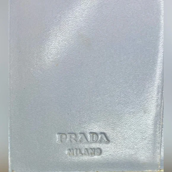 Prada Compact Wallet. Light Blue Soft Italian Leather EUC